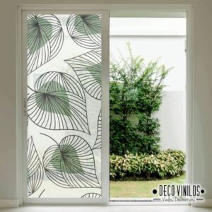 Vinilo Esmerilado Impreso Hojas Frog