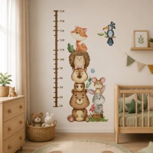 Vinilo Decorativo Medidor Animalitos del Bosque Acuarela