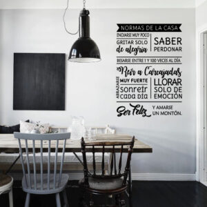 Vinilo decorativo Normas de la Casa