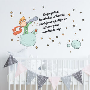 Vinilo Decorativo Principito Me pregunto si las estrellas