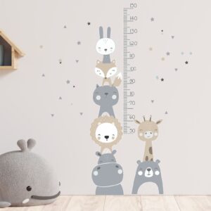 Vinilo Infantil Medidor Animalitos Nórdicos