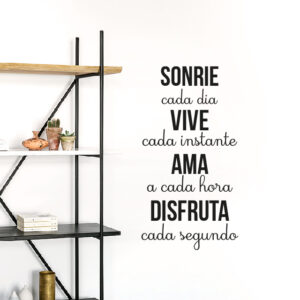 Vinilo decorativo Sonríe, Vive, Sueña