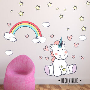 Vinilo Decorativo Unicornio Sentado